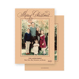 Burgundy and peach "Merry Christmas " Holiday Card