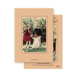 Burgundy and peach "Merry Christmas " Holiday Card