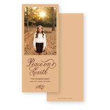 Burgundy on peach "Peace on Earth" Holiday Card