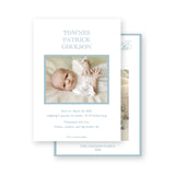 Blue Let your heart be Light  "Merry Christmas " Holiday Card + Birth Announcement option