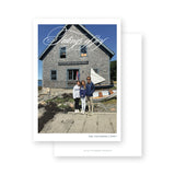 Simple modern blue "Tidings of joy " Holiday Card 2