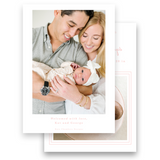 Girl's Pink Classic Border Birth Announcement