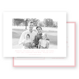 Girl's Pink Cross with Double Border Landscape Birth Announcement