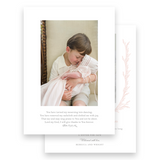 Girl's Pink Laurel Border Birth Announcement