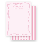 Girl's Watercolor Ribbon Border Barbie Inspired Portrait Stationery