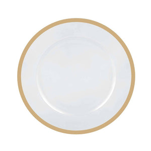 13" Clear and Gold Plastic Charger Plate | 1 Charger