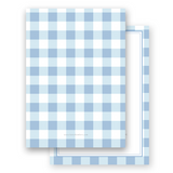 Blue Two-Tone Gingham with Simple Cross Baptism Invitation