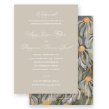 Classic Taupe with Florals Rehearsal Dinner Invitation