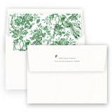 Green Chinoiserie Botanical Print Oval Rehearsal Dinner Invitation