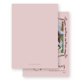 Blush Pink with Maroon Floral Border Portrait Holiday Card