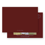Maroon and Blue "Peace on Earth" Landscape Holiday Card