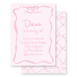 Watercolor Ribbon Border Barbie Inspired Birthday Party Invitation