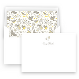 Vintage Yellow Bird Toile Lined Women's Stationery