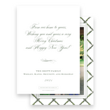 Watercolor Garland Lattice Portrait Holiday Card