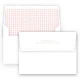 Watercolor Cake with Gingham Birthday Party Invitation