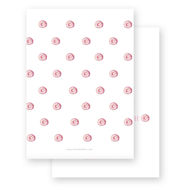 Watercolor Pink Balloons with Doughnuts Birthday Party Invitation