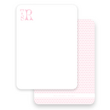 Watercolor Pink Dotted Monogram Lined Women's Stationery
