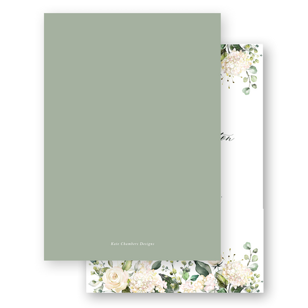 Watercolor Green Floral Bridal Brunch Invitation