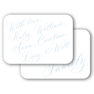 Simple Slanted Script List Family Enclosure Card