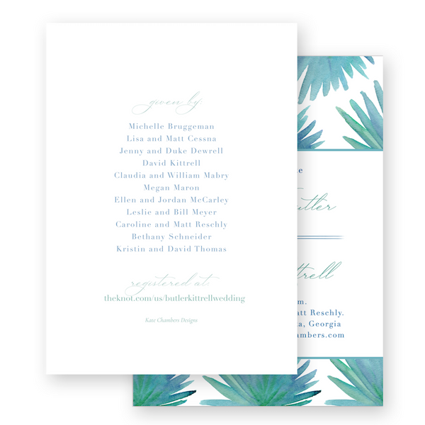 Summer Fiesta with Horizontal Palm Border Couples Shower Invitation