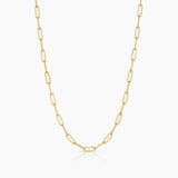 Thatch Jewelry Isabel Heart Amazonite Gold Paperclip Necklace