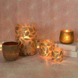 Enameled Gold Leaf Hurricane - Med - Gold Leaves