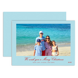 "We Wish You a Merry Christmas" Landscape Foil Printed Photo Attached Holiday Card