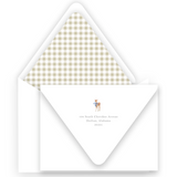 Watercolor Woodland Deer with Gingham Baby Shower Invitation