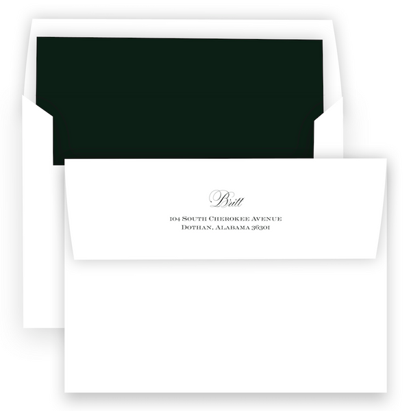 Forest Green Classic Calligraphy "The More the Merrier" Portrait Holiday Card