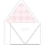 Watercolor Cake with Gingham Birthday Party Invitation