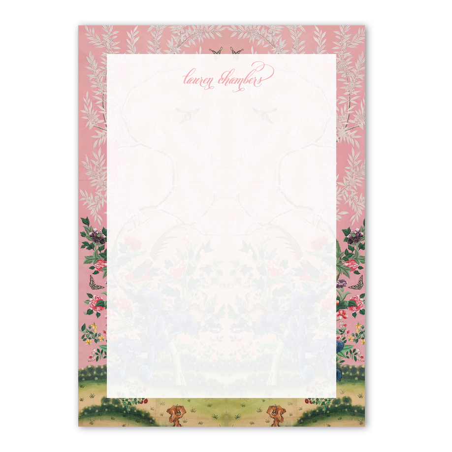 Women's Pink Chinoiserie Custom Notepad