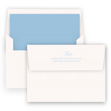 Natural and Blue Classic Calligraphy "Merry, Merry, Merry" Landscape Holiday Card