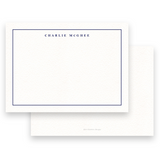 Men's Navy Simple Thin Border Stationery