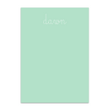 Girl's Mint Dashed Font Custom Notepad