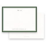 Men's Green Modern Logo with Double Border Stationery
