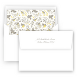 Vintage Yellow Bird Toile Lined Women's Stationery