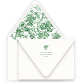 Green Chinoiserie Botanical Print Oval Rehearsal Dinner Invitation