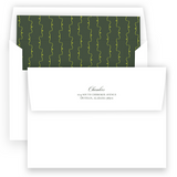 Forest and Chartreuse Bodega Script Landscape Holiday Card