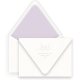 Lilac Crest with Cross Baptism Invitation