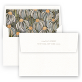 Classic Taupe with Florals Rehearsal Dinner Invitation