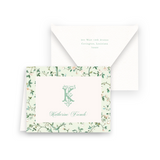 Mint & Peach Floral Chinoiserie Style Folded Women's Stationery