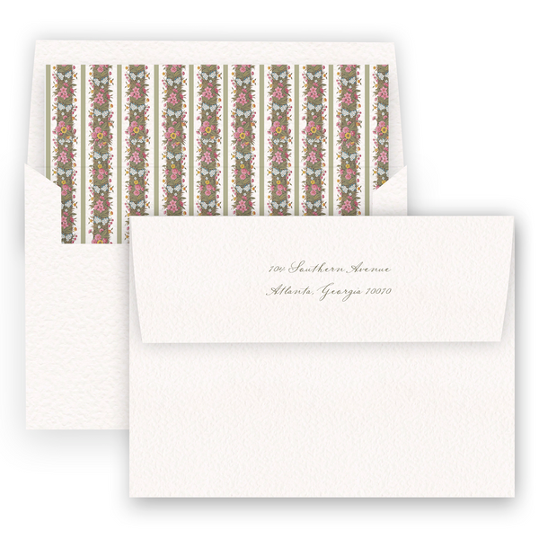 Vintage Floral Border with Script Bridal Luncheon Invitation