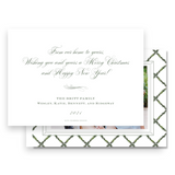 Watercolor Garland Lattice Landscape Holiday Card