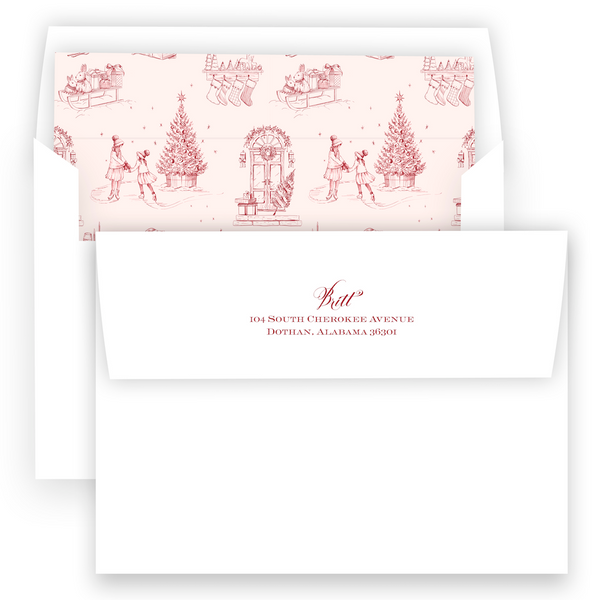 Green & Pink Holiday Scenes Holiday Invitation