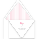 Watercolor Pink Balloons Simple Birthday Party Invitation