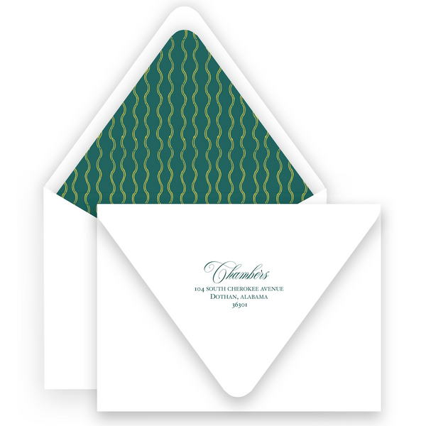 Forest Chartreuse Double Wavy Border Portrait Holiday Card