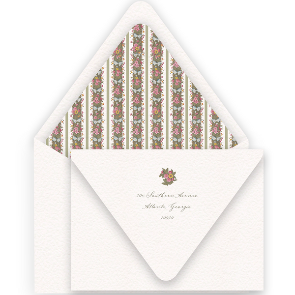 Vintage Floral Border with Script Bridal Luncheon Invitation