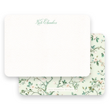 Floral Mint Chinoiserie Style Lined Women's Stationery