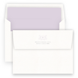 Lilac Crest with Cross Baptism Invitation