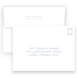 Simple Slate Blue Decorative Cross Baptism Invitation